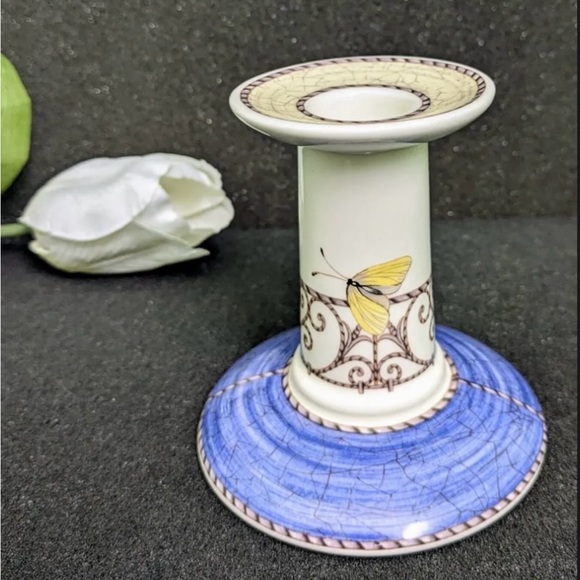 Sarahs’s Garden Queens Ware 1997. Candle sticks.Wedgewood. Butterfly Heirloom - Picture 5 of 9